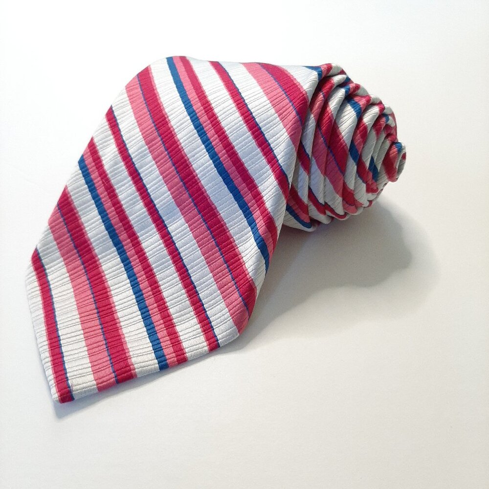 Vintage Pink Oleg Cassini Striped Tie